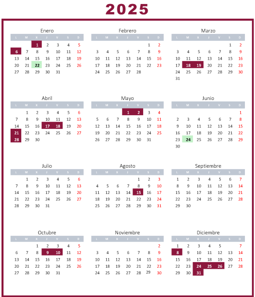 Calendario Laboral FEMEVAL